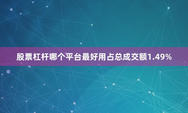 股票杠杆哪个平台最好用占总成交额1.49%